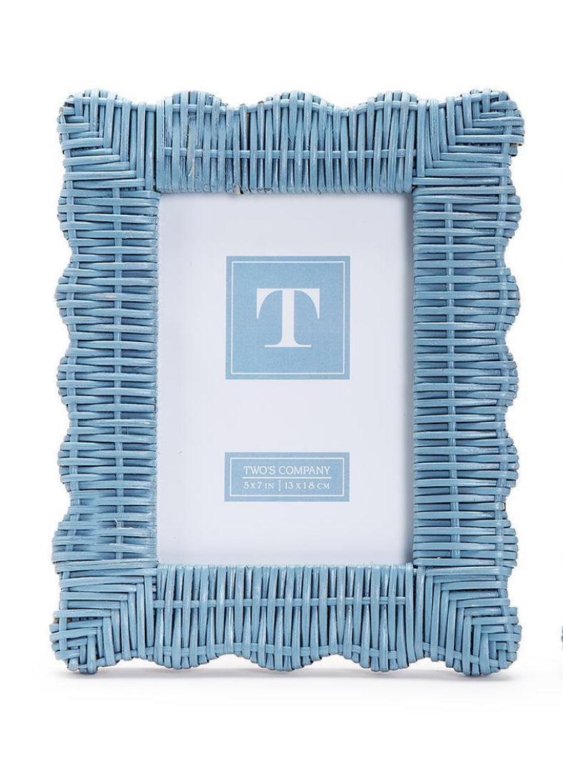 Blue Wicker Weave Frame- 5”X7”