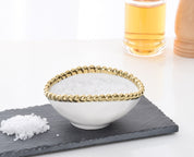Pampa Bay Oval Condiment Bowl- Gold & White