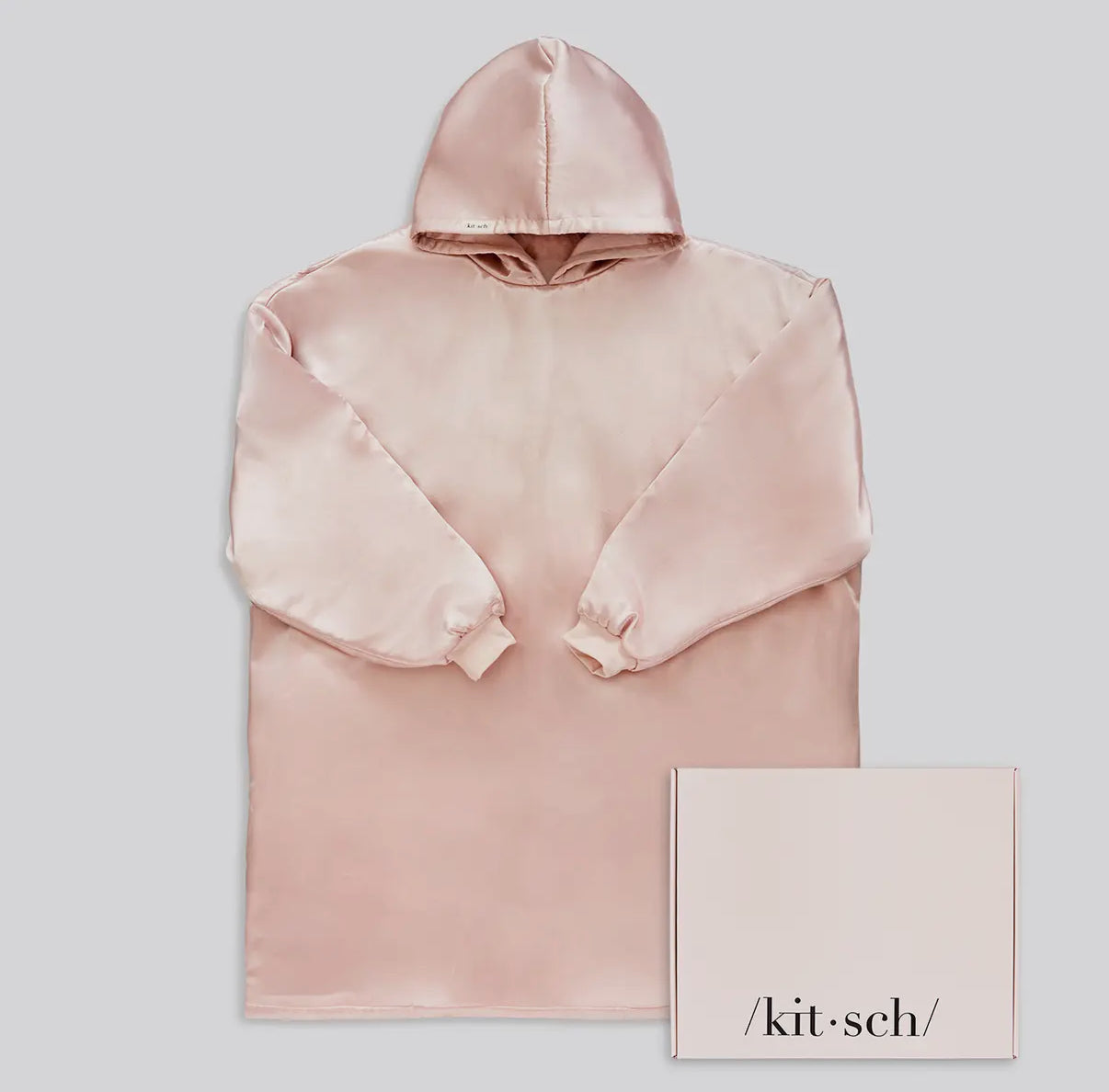 Glazey Satin Hoodie - Blush