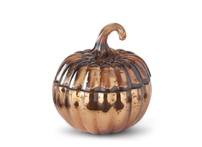 Mercury Glass Pumpkin Candle/Apple Cinnamon - Large
