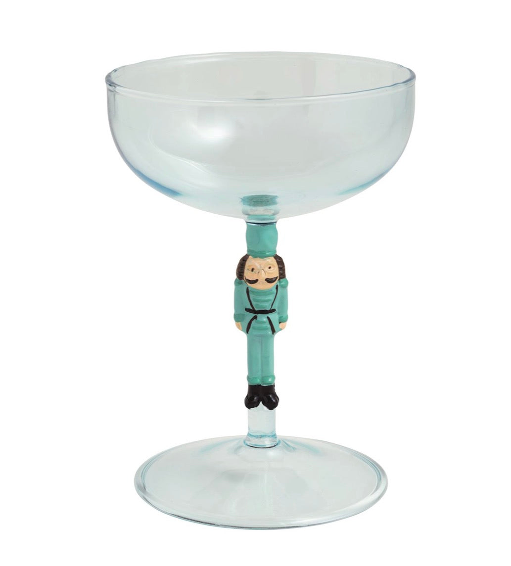 Blue Nutcracker Coupe Glass