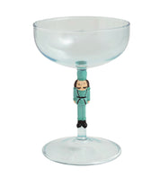 Blue Nutcracker Coupe Glass