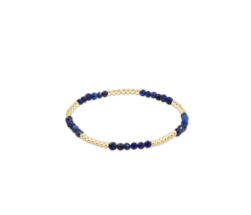 Blissful Pattern 2.5mm Bead Bracelet - Lapis
