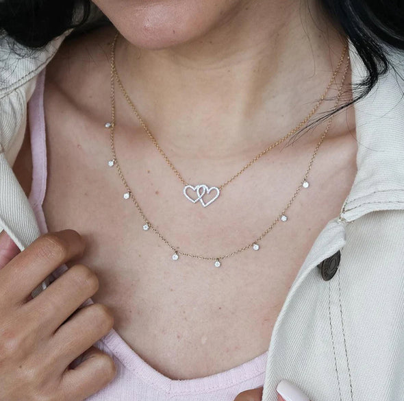 Two Hearts Pendant Necklace