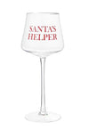 Stemmed Wine Glass - Santa's Helper