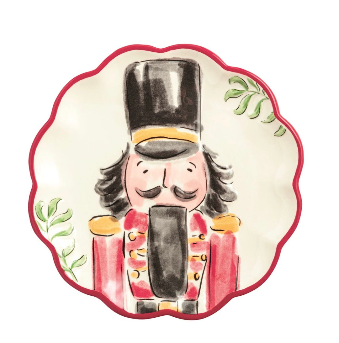 Red Nutcracker Dessert Plate