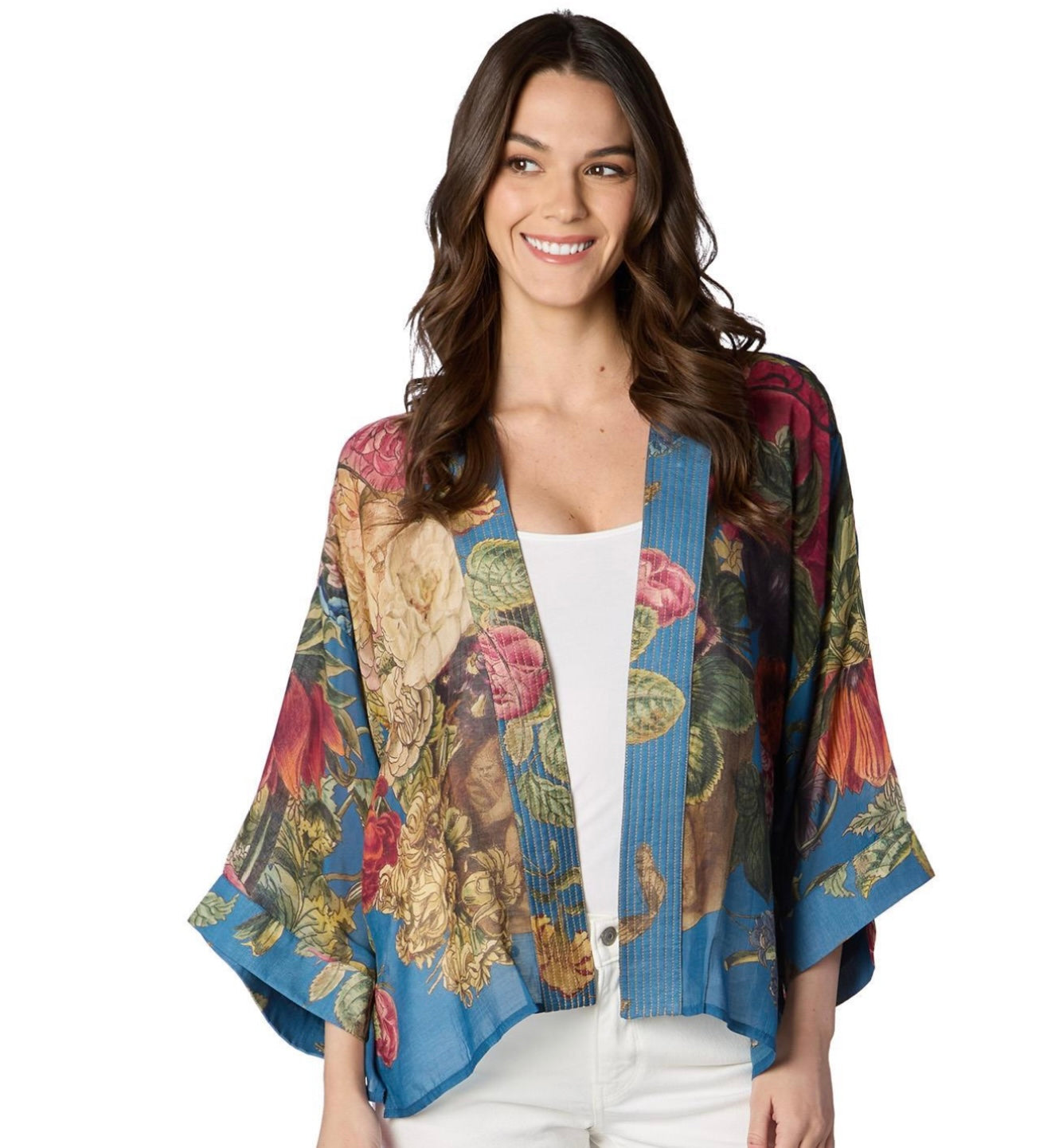 Lightweight Short Kimono - Primula Teal