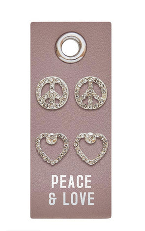 Stud Earrings - Peace & Love