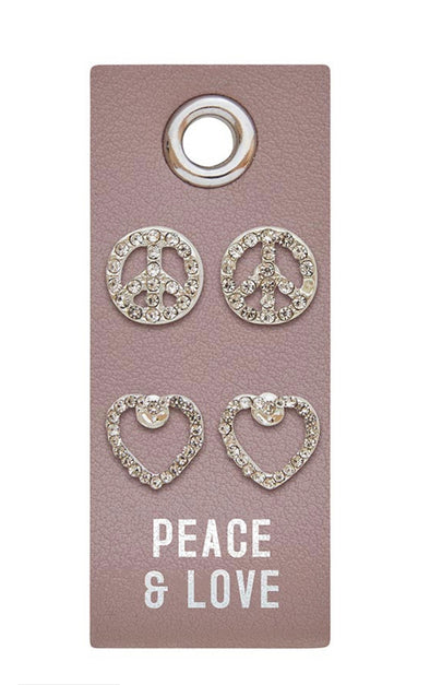 Stud Earrings - Peace & Love