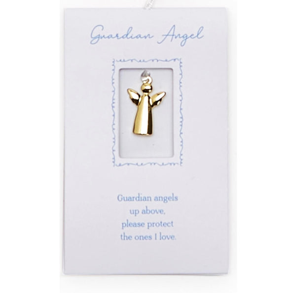 Gold Guardian Angel Charm On Gift Card - Assorted Messages