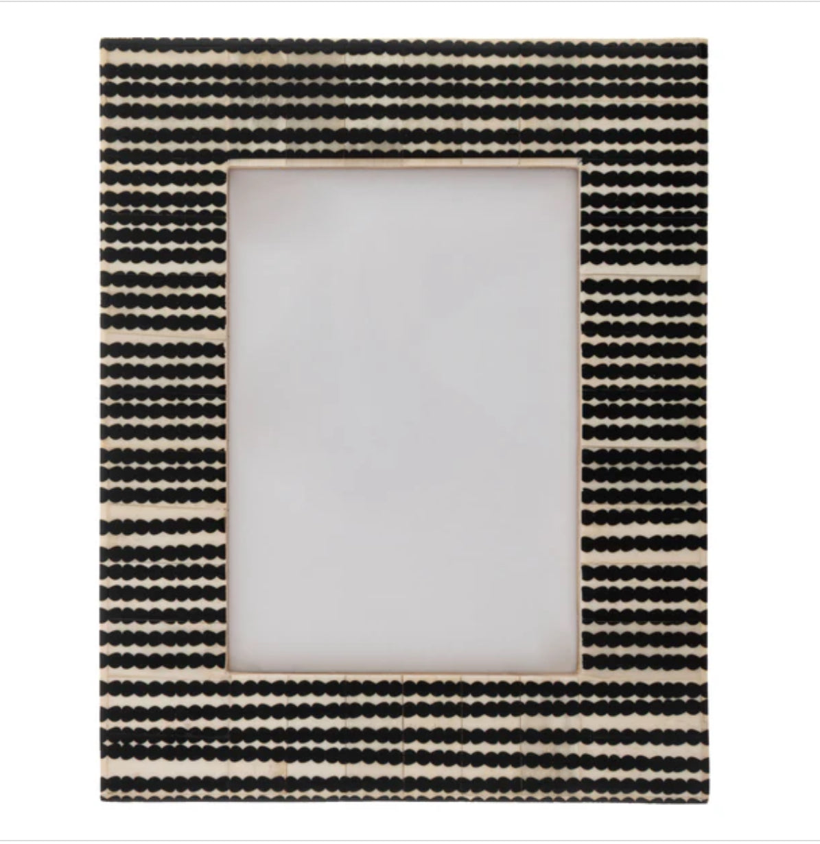 Natural Bone Picture Frame Black Organic Striped