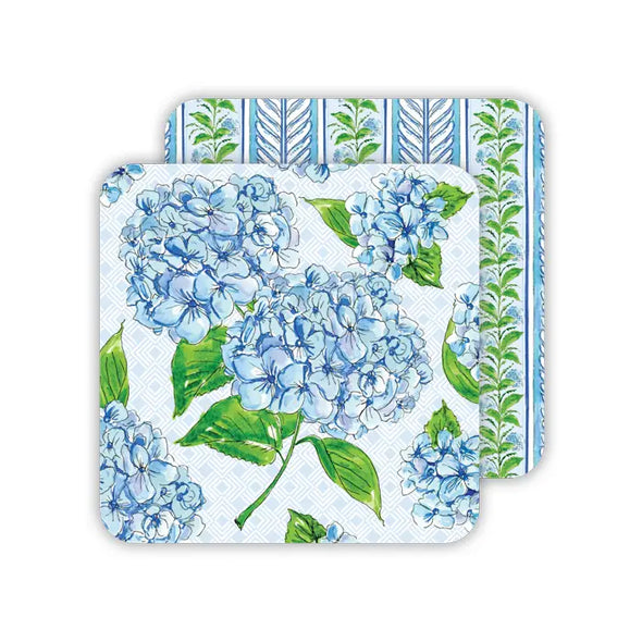 Coaster Set of 20- Handpainted Blue Hydrangea