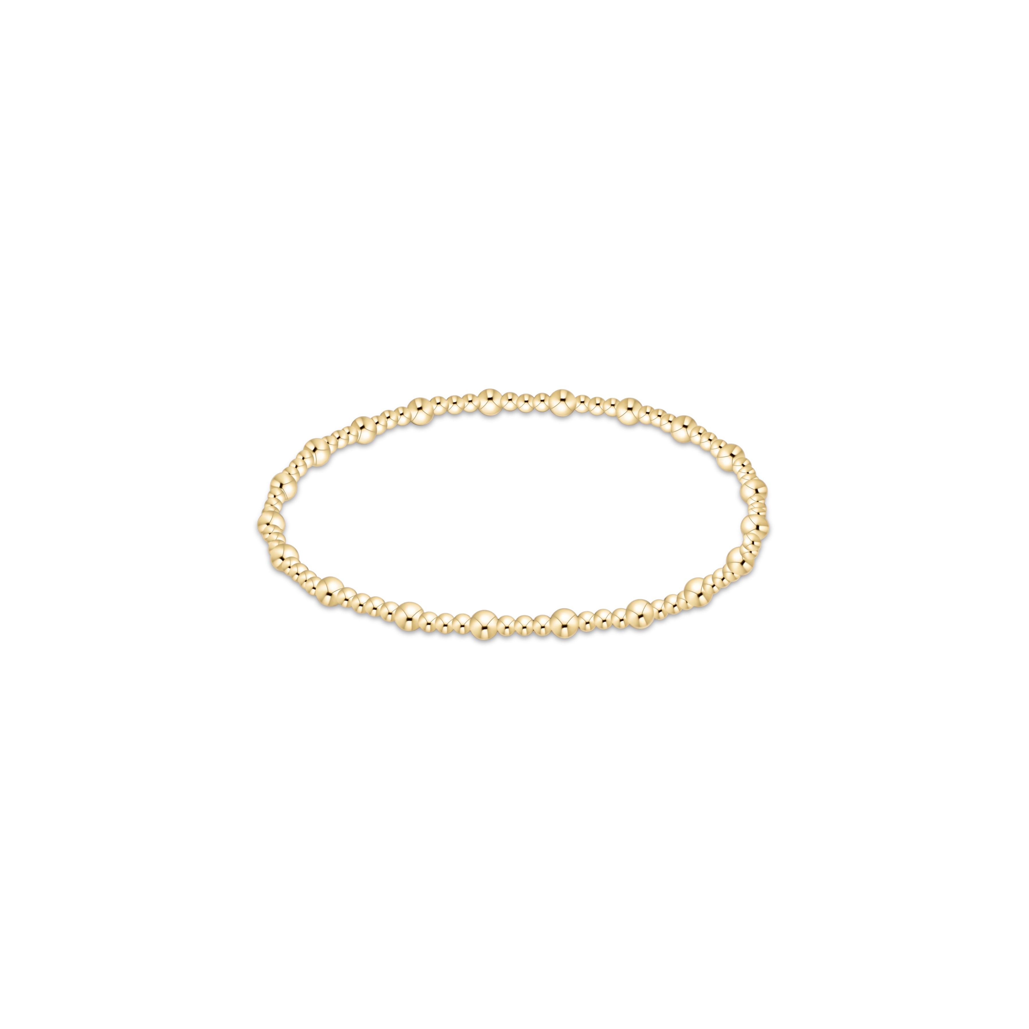 Sincerity Pattern 3mm Bead Bracelet- Gold