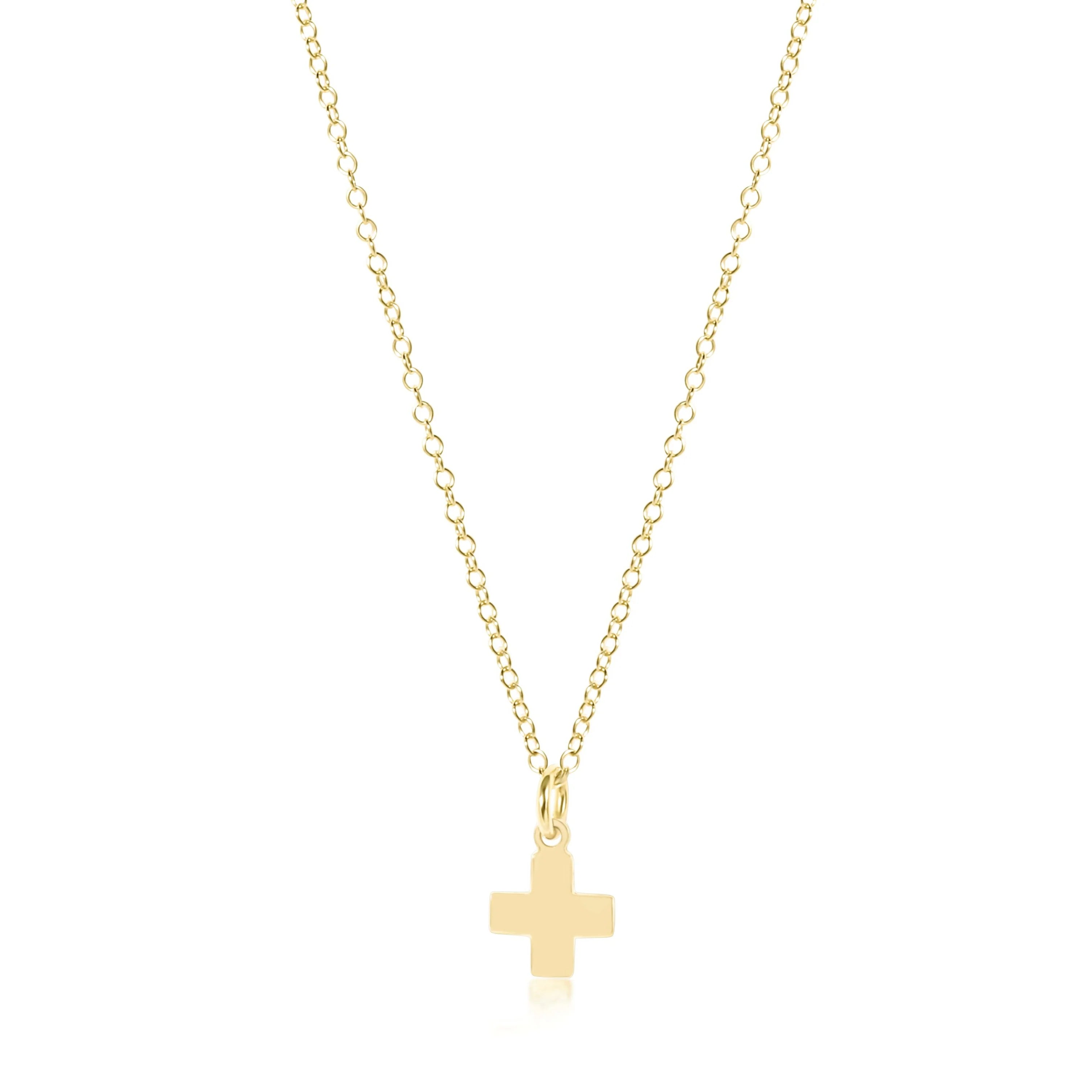 egirl 14" necklace gold - Signature Cross Gold Charm