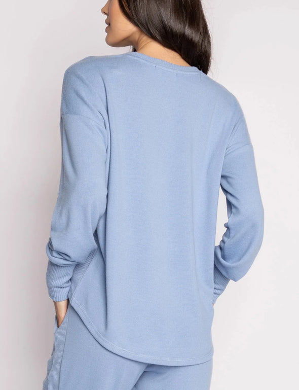 PJ Salvage Peachy in Color Long Sleeve Top- Glacier Blue