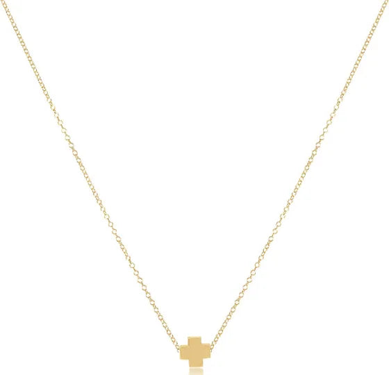 16" Signature Cross Necklace- Gold