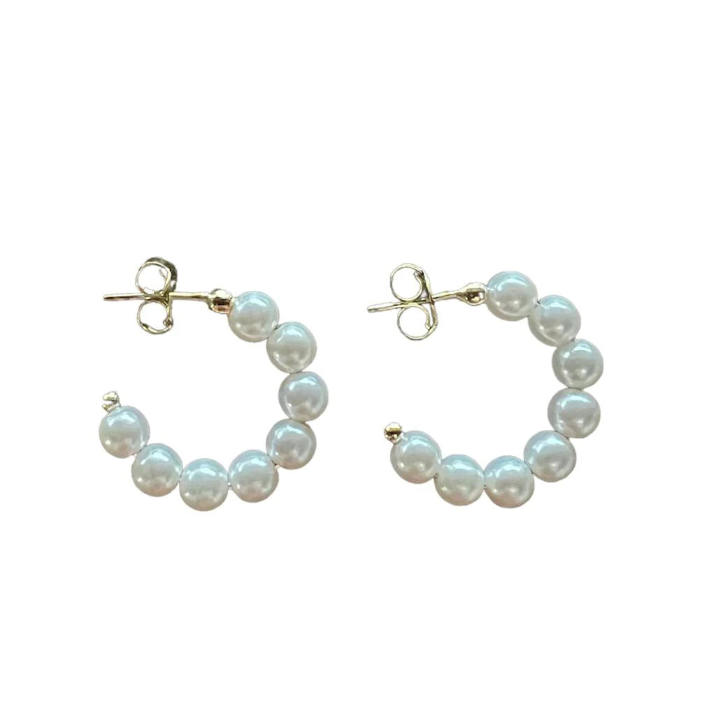 Nubia Pearl Hoops - Small