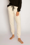 PJ Salvage Cross Stitch Casual Banded Pant - Stone