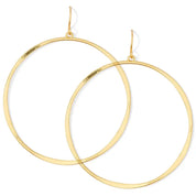 Large Lightly Hammered Open Circle Earrings / Gold