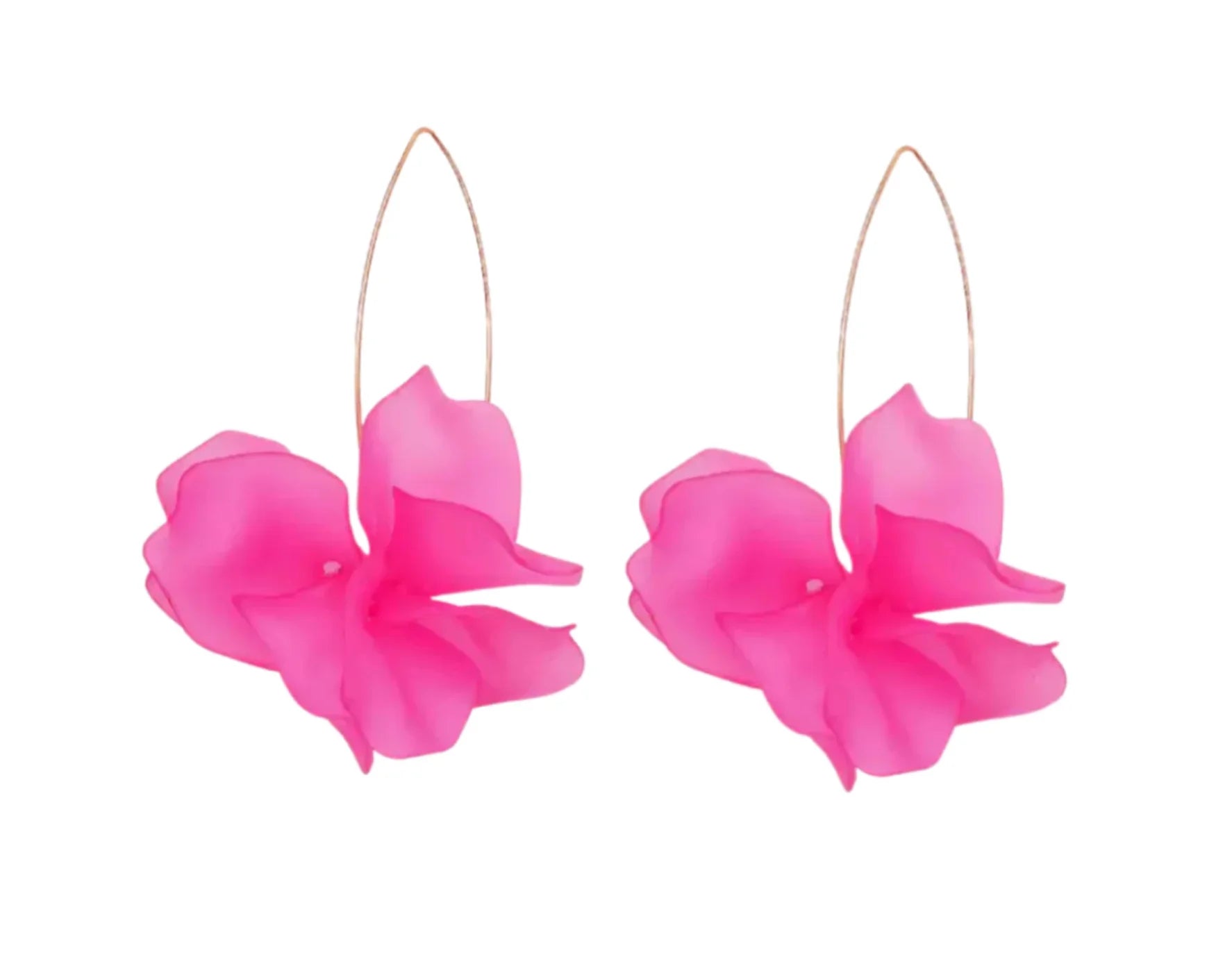 Air Bloom Drop Earrings - Hot Pink