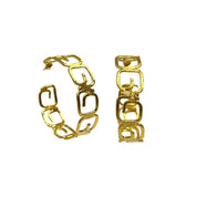 Brazilian Gold Grego Hoop Earrings