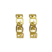 Brazilian Gold Grego Hoop Earrings