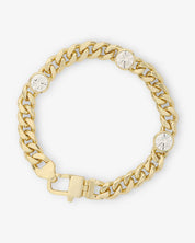 Julian Triple Diamond Cuban Chain Bracelet - Gold