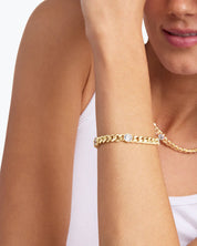 Julian Triple Diamond Cuban Chain Bracelet - Gold