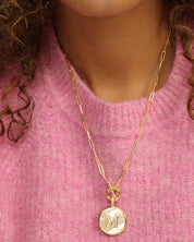 Love Letters Medallion Necklace - Gold