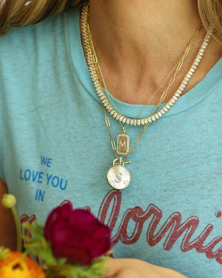 Love Letters Medallion Necklace - Gold