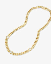 Julian Triple Diamond Cuban Chain 18" Necklace - Gold