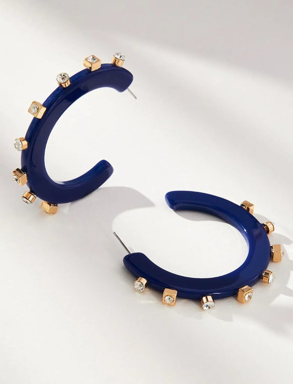 Jewel Hoop Navy- Small