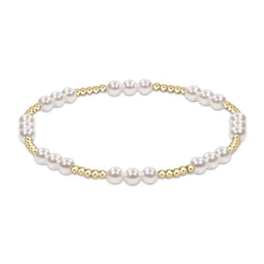 Joy Pattern 4mm Bead Bracelet- Pearl