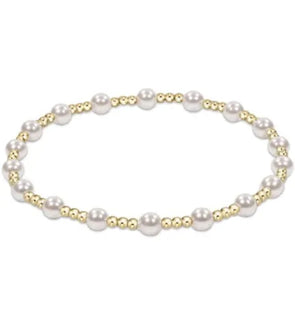 Sincerity Pattern 4mm Bead Bracelet- Pearl