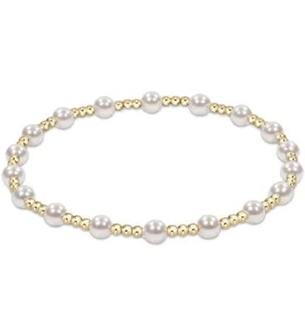 Sincerity Pattern 4mm Bead Bracelet- Pearl