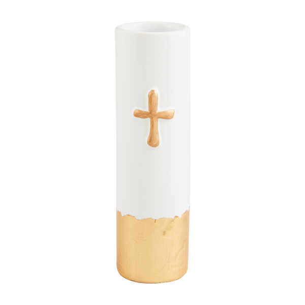 Bud Vase - Gold Painted Cross