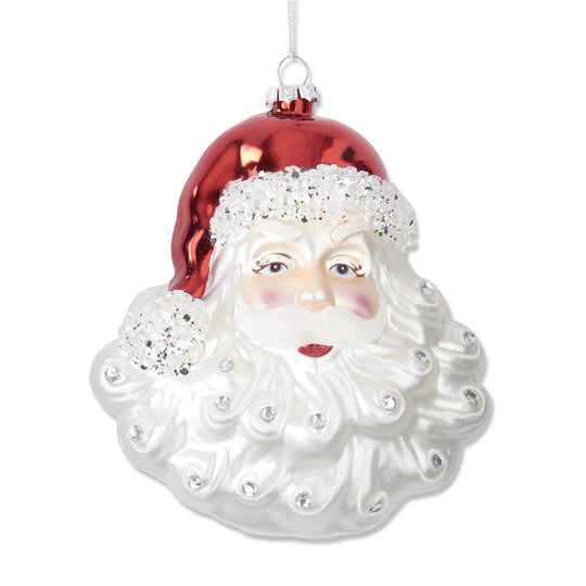 Santa Ornament- Blown Glass w/ Jewels