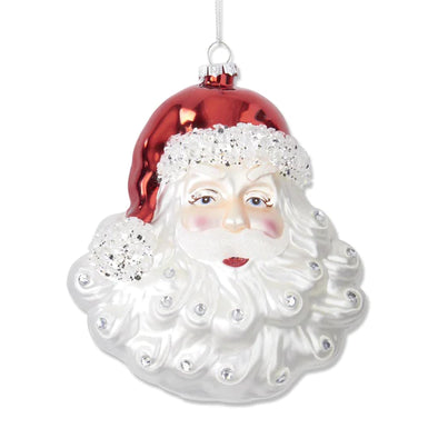 Santa Ornament- Blown Glass w/ Jewels