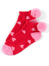 Hearts Home Socks- Red