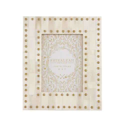 Studded Picture Frame- Ivory 5x7