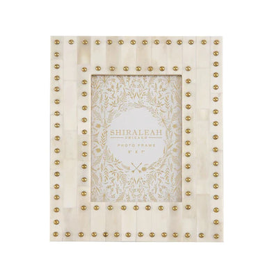 Studded Picture Frame- Ivory 5x7