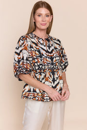 Sofia Allison One Size Top- Chevron Cream