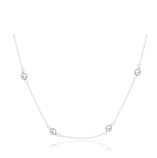 Choker Simplicity Chain Sterling Silver 17”- 4mm Bead