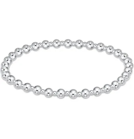 Sterling Silver Grateful Pattern 4mm Bead Bracelet