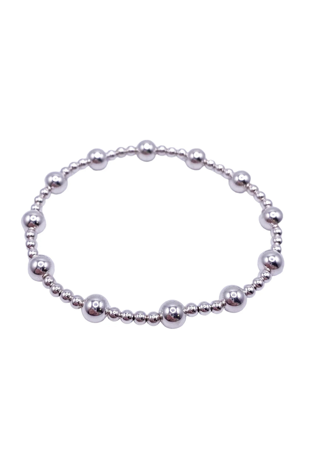 XL ENewton Extends Sterling Silver Sincerity Pattern 5mm Bead Bracelet