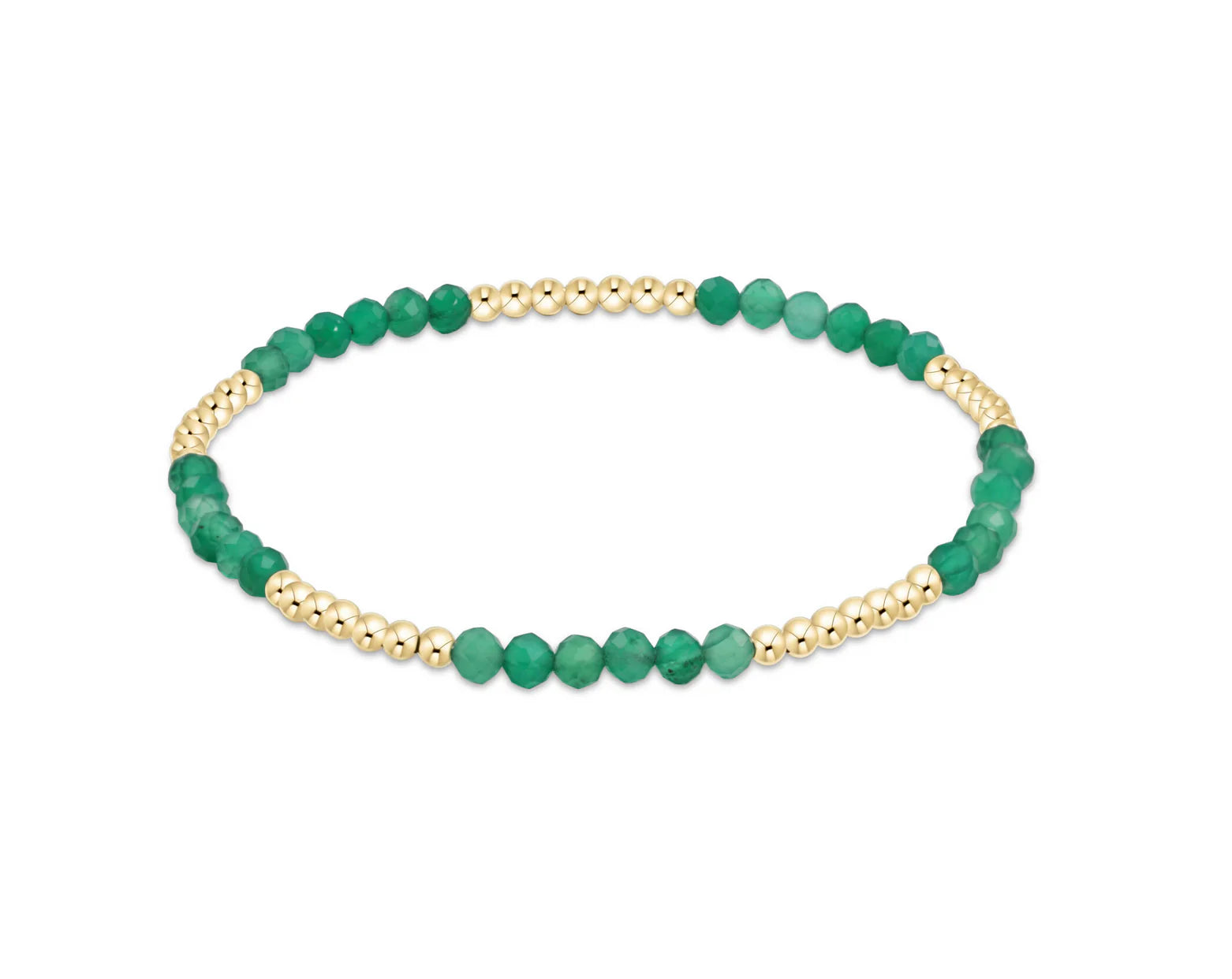 Blissful Pattern 2.5mm Bead Bracelet - Green Onyx