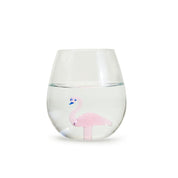 Stemless Wine Glass- Fabulous Flamingo Figurine