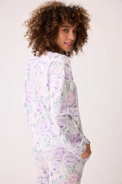 PJ Salvage Violet Rose Floral Waffle Thermal Long Sleeve