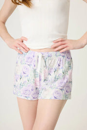 PJ Salvage Violet Rose Floral Waffle Thermal Short