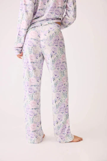 PJ Salvage Violet Rose Floral Waffle Thermal Pant